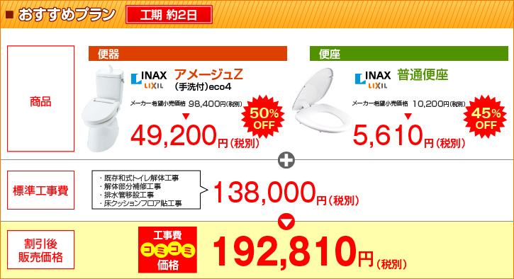 お勧めプラン　工期約２日